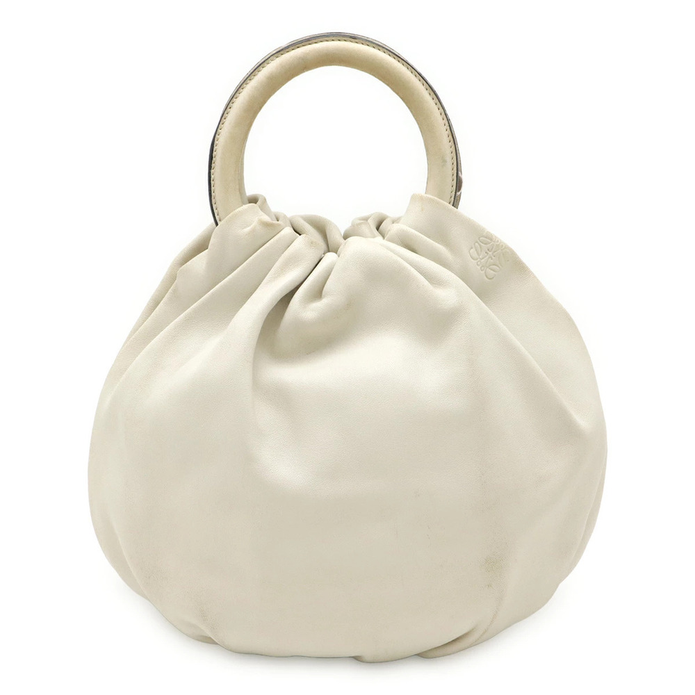 Loewe Anagram Bounce Bag Leather Ivory White Shoulder Strap